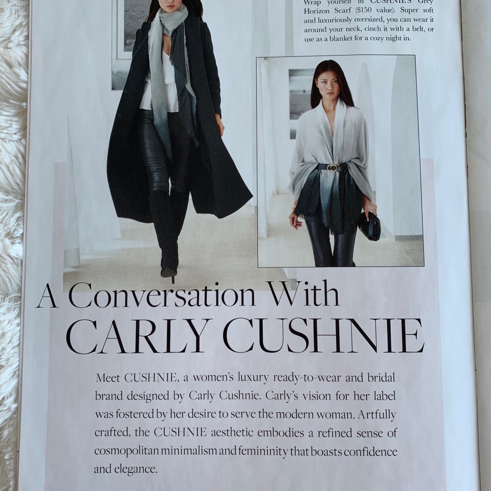 NEW Cushnie Grey Horizon Scarf - Curateur Box - Picture 3 of 7
